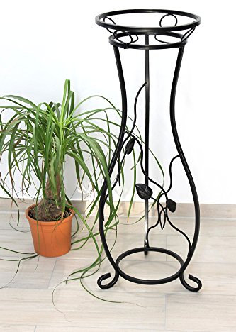 DanDiBo Blumensäule Metall Schwarz 90 cm Blumenständer KW405 Pflanzensäule Pflanzenständer Blumenhocker