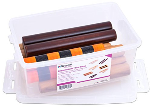 Betzold Musik - Claves Gruppensatz - 7 Paar Klanghölzer Set Musikinstrumente Rhythmusinstrumente