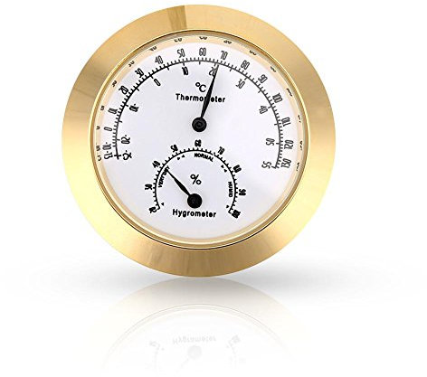 Higrómetro Redondo del Termómetro, Medidor de Temperatura de la Humedad para el Cuidado del Instrumento de la Caja de la Guitarra del Violín