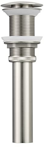 Tecmolog BW03NA-1 G1 1/4 Siphon de lavabo design bonde pop-up en laiton sans trop-plein pour lavabo Nickel brossé