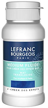 Lefranc & Bourgeois 300669 Mattes Flüssiges Malmittel, für Acrylfarben zum erzeugen von matten Effekten Transparent Mattes flüssiges Medium - 120ml Flasche
