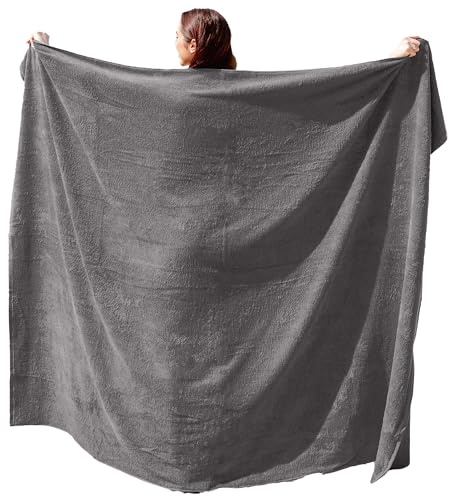 Kapart Strandhandtuch I Handtuch XXL I Badehandtuch Groß I Strandtuch XXL I Großes Strandtuch I Saunatuch I Badetuch in Übergrößen 155 x 220 cm, Größe:155x220, Farbe:710 Grau