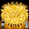 Ollny Guirlande lumineuse LED 20 m 200 LED, guirlande lumineuse de Noël IP44 étanche avec télécommande et minuterie, 8 modes, décoration de fête pour Noël, anniversaire, mariage, salon, blanc chaud