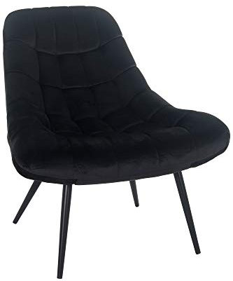 Unbekannt Loungesessel XXL mit Steppung, Samt, Metall, Schwarz, 76 x 87 x 86 cm