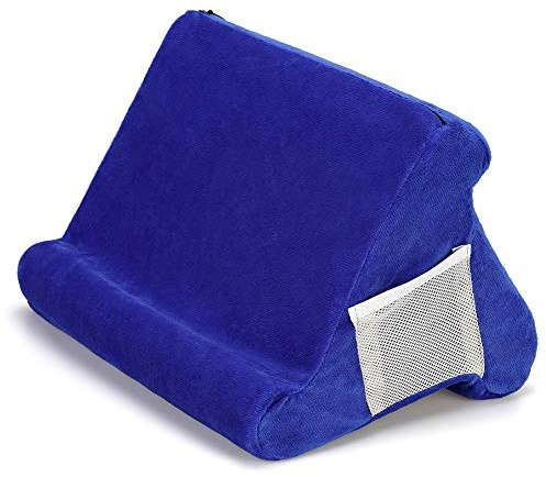 ZEUSE® Faltbarer Knietenhalter, Ständer, Kissenständer für Tablet, Buchstütze, Lesestützkissen für Zuhause, Bett, Sofa, Multi-Winkel, Tablet-Ständer, Kissen, Couch, Kissenständer, eReaders (blau)