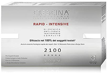 LABO Crescina Transdermic RAPID-INTENSIVE Folicular Islands Tratamiento Anticaída y Recrecimiento 2100 Mujer 10+10 Ampollas