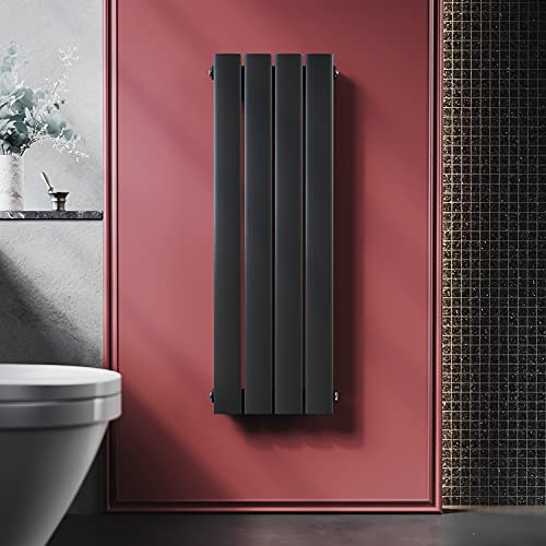 ELEGANT Design Heizkörper 900 x 311 mm Anthrazit flachheizkörper vertikal Heizkörper kleine einlagig Badheizkörper mit Mittelanschluss