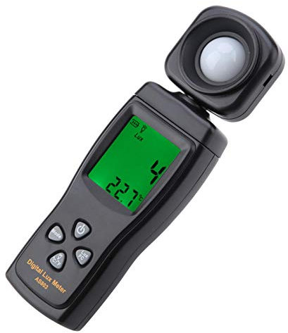 Fyearfly Luxmetro Digitale, 1-200.000 Lux As803 Tester di Illuminazione Misuratore di Luminosità Ad Altissima Portata, Esposimetro in Tempo Reale, Si Adatta alla Luce Naturale E Ai Fari delle Auto