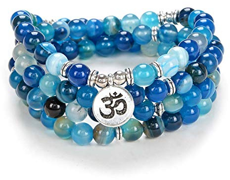 Yoga Symbol 8mm Mala Beads Armband 108 Andligt Halsband Meditation Tillbehör Smycken för kvinnor Män Presenter