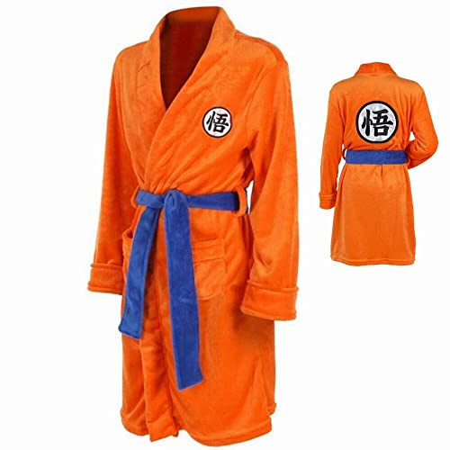 Peignoir de bain Anime Pyjama pour homme Costume de costumade en peluche à capuche avec ceintures d'adultes Orange, Orange, XL