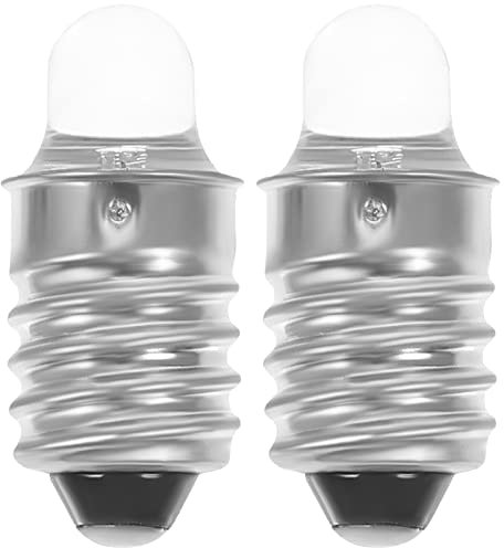 Pack of 2 LED Torch Bulbs Replacement 3 V E10 Base LED Torch Miniature Screw Base for Lamp