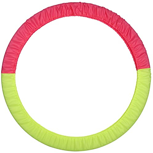 DRUNA Funda de Aro de Gimnasia Rítmica Indigo Tamaño Universal 60-90 cm | Ideal para Competencias y Entrenamientos Amarillo-Rosa