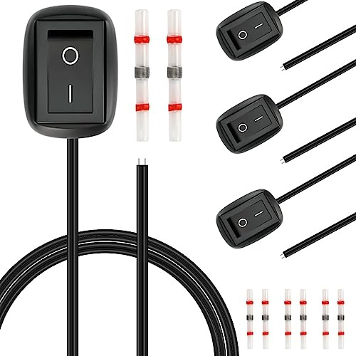 DAOKAI Interruptores de bricolaje para coche, forma de gota de agua, interruptor tipo pasta, botón pulsador para coche, apagado/encendido, CC de 12 V, interruptor basculante de montaje en superficie