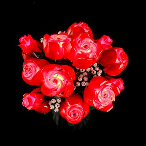 GEAMENT Jeu De Lumières Compatible avec Lego Le Bouquet de Roses - Kit D'éclairage LED pour Icons 10328 (Modèle de Bloc Non Inclus)