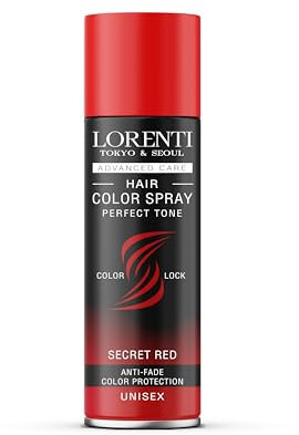 LORENTI TOKYO & SEOUL Color Haarspray Secret Red - 150ml - Haar Farb-spray zum Verkleiden & Schminken für Karneval, Fasching, Halloween & Motto-Party - Haarfarbe Auswaschbar - Color Hair Spray