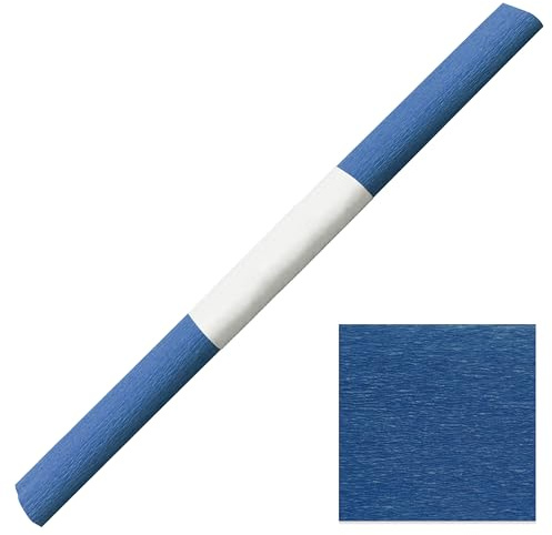 Krepppapier wasserfest & farbfest 50x250cm – dehnbar – Bastelkrepp für Blumen, Schultüten, Dekoration & Basteln – reißfestes Bastelpapier – Farbwahl (dunkelblau)