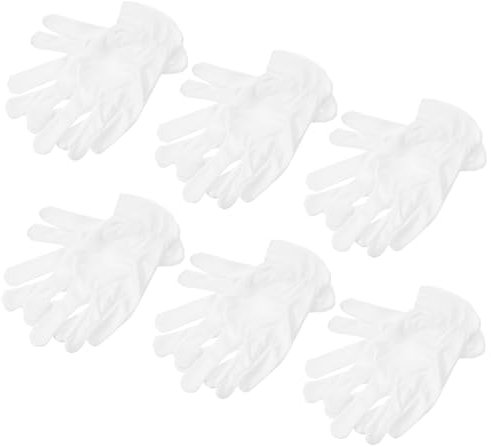 Housoutil 6 Paare Staubfreie Handschuhe Baumwollhandschuhe Für Den Umgang Mit Schmuck Marschuniformhandschuhe Schmuckhandschuhe Suite Superfeine Faser Gläser Weiß Arbeit