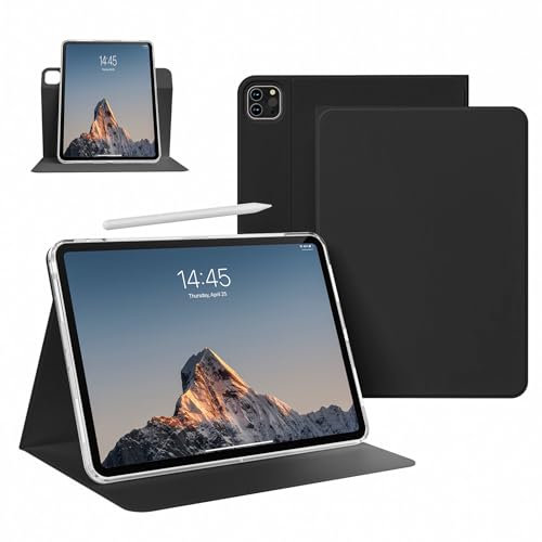 JKSML Hülle für iPad Pro 11 Zoll (4./3./2./1.Gen),Unterstützung 2nd Gen Pencil Charging/Auto Schlaf/Wach,2 in1 Abnehmbare Klare Rückschale Hülle für iPad Pro 11 Zoll (2022/2021/2020/2018),Schwarz