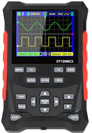 Digitales Oszilloskop, Tragbares Oszilloskop Typ C 500MSa S mit Abtastrate und 1-10X-Tastkopf