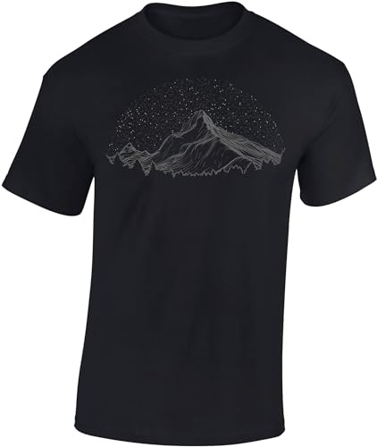 Baddery Wander T-Shirt Herren - „Berghimmel“ | Shirt für Wanderer & Bergsteiger mit Berg-Motiv