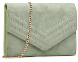 Miss Lulu Damen Clutch Elegante Abendtasche Umschlag Umhängetasche Crossbody mit Kette für Hochzeit Party Abschlussball