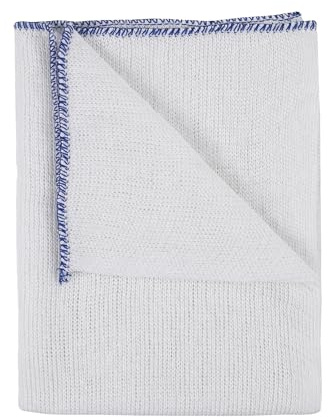 IDEAL 365 Heavy Duty Cotton Dish Cloths, Extra Large, Super Absorbent, Colour Coded, 20 Pack (Blue)