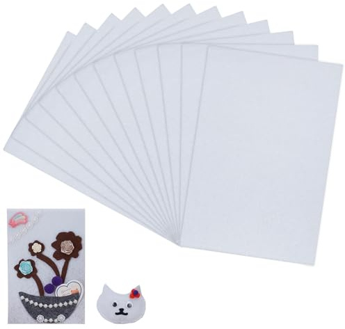 FINGERINSPIRE 12 foglio di Perline Stiff Stuff Foundation Bianco 15x10cm Rettangolo Perline Fai Da Te Artigianato Tessuto Ricamo Ago Feltro per Perline e Punto Ricamo Perline Accessori Da Cucito