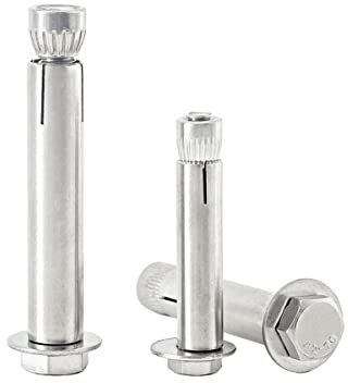 Edelstahl Anker Spreizdübel Ankerbolzen für Wand, 5er-Pack integrierte Expansionsschrauben aus Edelstahl 304 außen