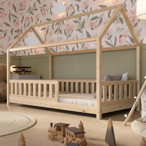 Crazy Pine Montessori Hausbett Crazy Blanco 100x200 cm - Naturholz