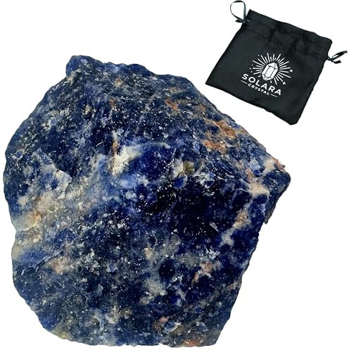 Solara Crystal | Raw Healing Crystals – Natural Amethyst, Quartz, Citrine & More | Chakra Balancing, Meditation, Energy Cleansing, Spiritual Decor, Gift Bag Included (Sodalite)