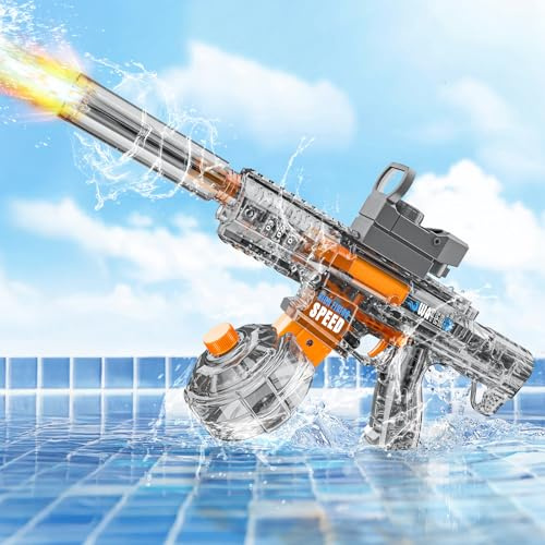Elektrisk vattenpistol, Automatisk vattenpistol Super kraftfulla vattensprutpistoler Stor kapacitet, Vattenpistoler Vattenleksaker Guns för simbassäng Strand Trädgård Utomhusaktiviteter (UMP45 Grå)