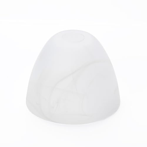 ORION LIGHTSTYLE Glas Lampenschirm Lampenglas Ersatzglas für Fassung E14 Lochmaß ø 30mm Kegelform, Rauch Optik, Alabaster Weiß