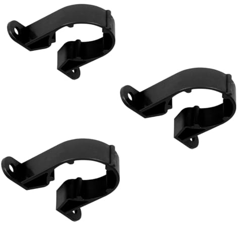 PVC Pipe Clips, 40mm, Black, Pack of 3, Solvent Weld Waste Pipe Fitting
