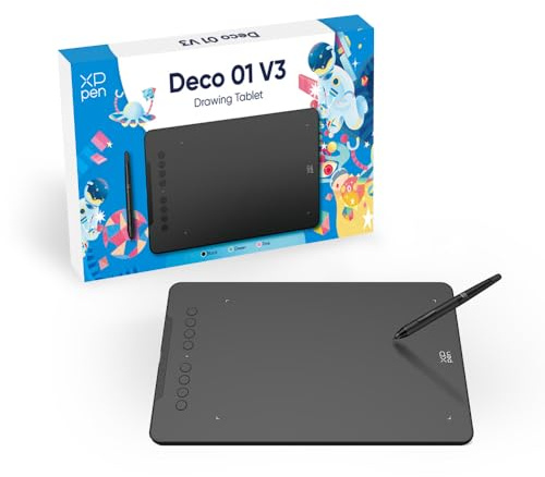 XP-Pen Deco 01 V3 Negro 8 teclas de acceso directo 16384 Niveles de presión
