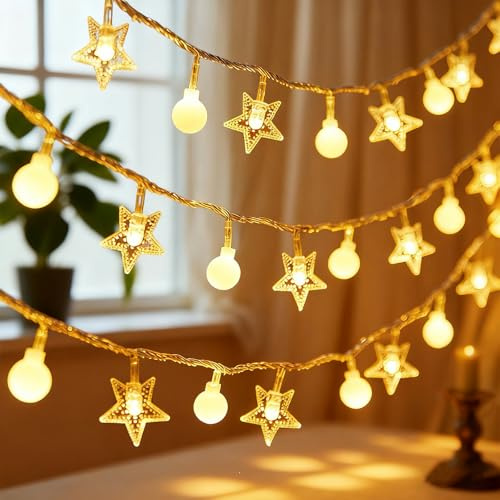 YAPJOY Star Fairy Lights, 10M 100 LED Globe String Lights with Remote, USB Powered 8 Modes Indoor & Outdoor Mini Globe Light Decoration for Christmas Wedding Birthday Valentine Party Bedroom Camping