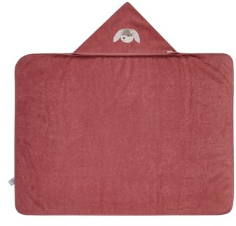 Sterntaler Kapuzenbadetuch Hase Hanni 100x70 cm – Babyhandtuch mit Kapuze aus 100% Baumwolle, saugfähig & weich – rechteckiges Mädchen Badetuch mit süßer Stickerei – perlrosa
