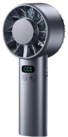 Agwuoetr Ice Compress Fan de Refroidissement à Grande Vitesse USB USB Ventilateur Portable Rechargeable LED DIGUR Affichage DIGNAGE Black
