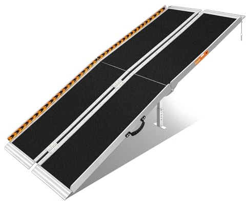 FACHNUO 7FT Portable Wheelchair Ramp with Support Legs, for Doorways/Steps