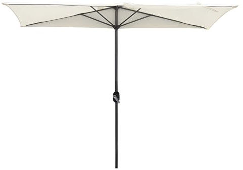 Ombrellone da parete da 250 x 130 cm, con 5 stecche e manovella, protezione dai raggi UV, per balcone, veranda e mobili da giardino