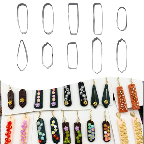 CRAFTYMELODY 10 emporte Pièce en Argile Polymère 10 formes Style Bohème pour Boucles D'Oreilles en Acier Inoxydable pour la Fabrication de Bijoux