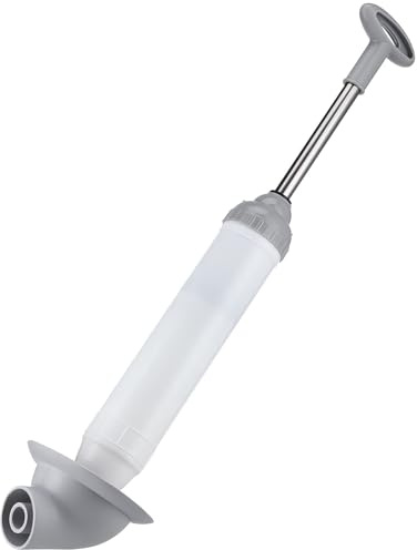 Toyvian Stantuffo Alta Pressione con Testa Curva per Scarichi Stura WC Aria Compressa Sturalavandini in Acciaio Inossidabile Resistente Pulizia Facile con Design Tirare e Spingere Manico