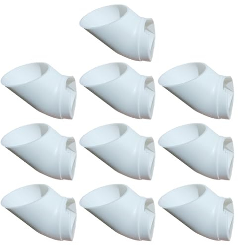 Gettimore Confezione da 10 tazze in PVC senza suolo per piantare balconi e giardinaggio, 20 x 20 x 15 cm, diametro foro 38 mm, bianco