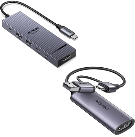 UGREEN Carte de Capture Vidéo HDMI 4K 30Hz Revodok Pro Hub USB C HDMI