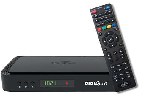 DIGIQUEST Tivùsat COMBO 4K Q99 Decoder | HEVC Main 10 HbbTV Satellite Receiver, Dual Tuner | Recording Function Activated | Mediaplayer, 2-in-1 Remote Control | Tivùsat Smart Card Included