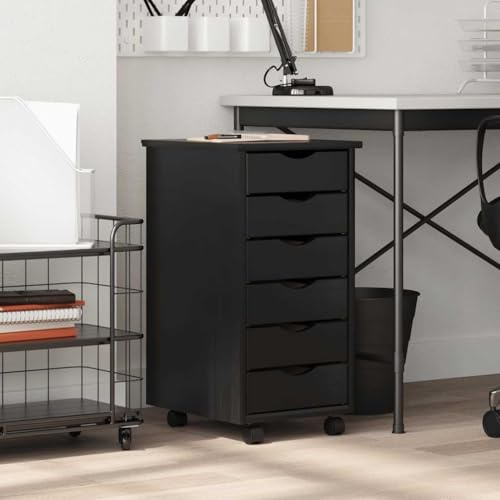 Generisch Rollschrank mit Schubladen Moss Schwarz Massivholz Kiefer,Möbel,Schränke,Aufbewahrungsschränke & Schließfächer-4015782