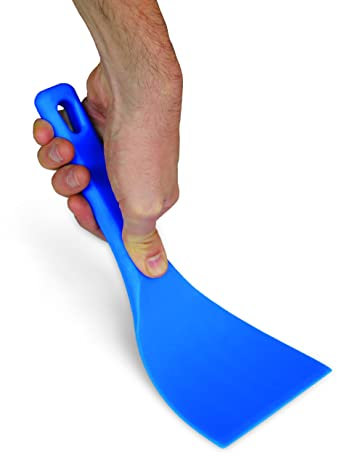 Gi.Metal Spatola triangolare Professionale in Polimero resistente (Lama 10cm) - Tarocco con Manico, Raschietto, Tagliapasta per Ristorante e Pizzeria -100% Made in Italy