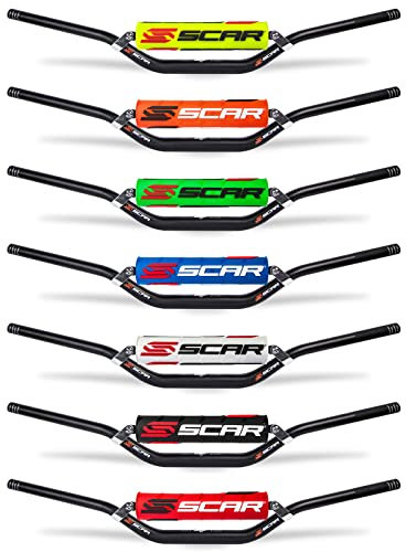 SCAR Guidon Moto Cross 22mm - Bas - Alu Street Roadster Hornet CB Bandit GSR Z750 - Mousse noire