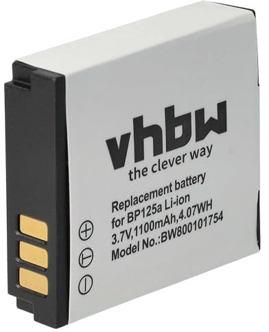 vhbw Batterie Remplacement pour Samsung IA-BP125A pour caméra vidéo caméscope (1100mAh, 3,6V, Li-ION)