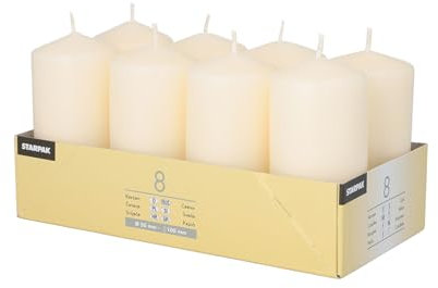 48 Stumpenkerzen Ø 5 cm 10cm creme