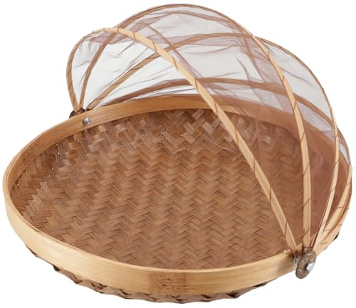 GURU SHOP Fliegenschutz Obstkorb - Hellbraun, Size:30 cm Ø